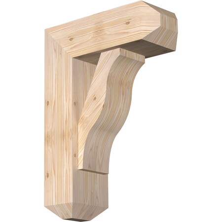 Funston Craftsman Smooth Bracket W/ Offset Brace, Douglas Fir, 7 1/2W X 20D X 28H